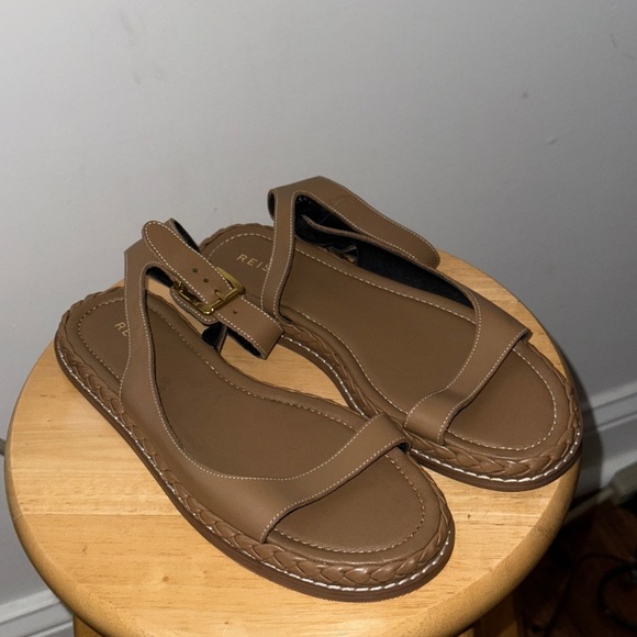 REISS Tan Leather Slingback Sandals Size 7.5 - Picture 6 of 12